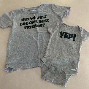 Sibling set best friends yep onesie shirt